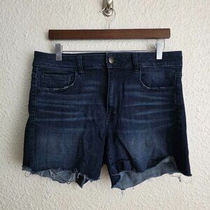 American Eagle Super Super Stretch Hi-Rise Shorties Dark Wash Women's Size 14